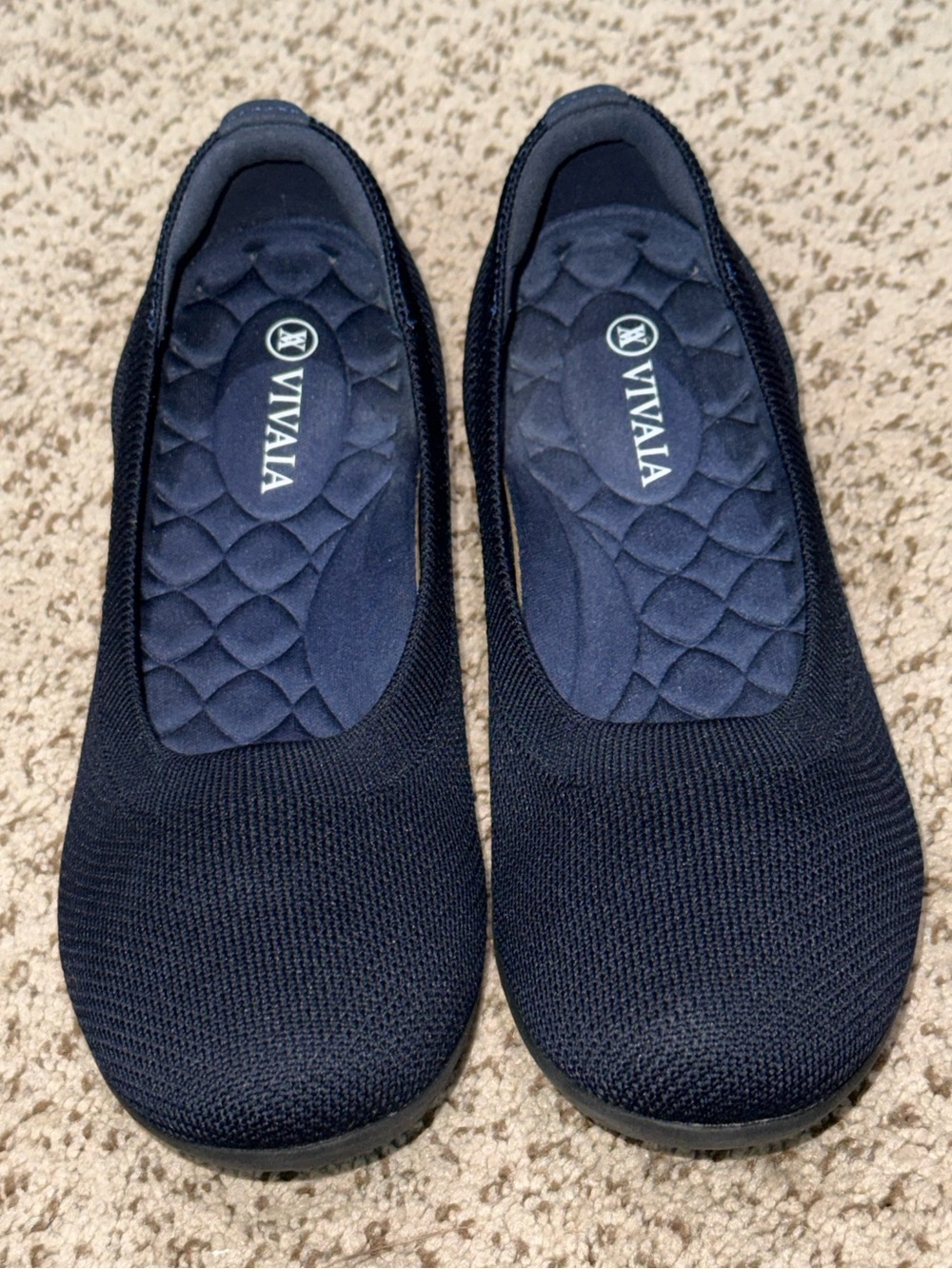 VIVAIA Claire Navy Round Toe Washable Knit Ballet Comfort Flats US 7 | EU 37.5